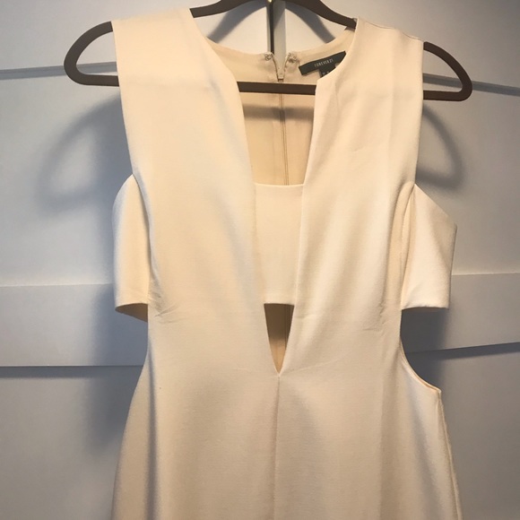 Cream midi length cutout dress-never worm! - Picture 3 of 5